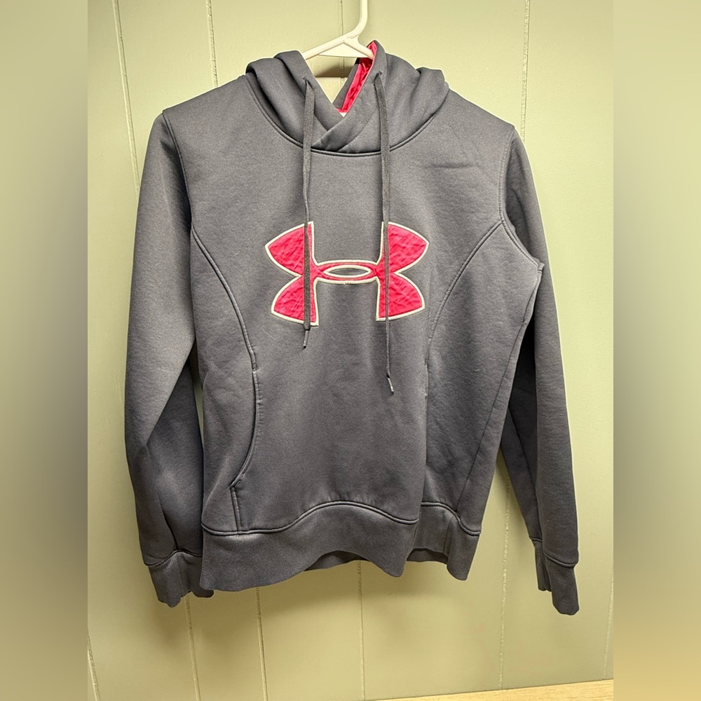 Under Armour Gray Hoodie with Pink Logo